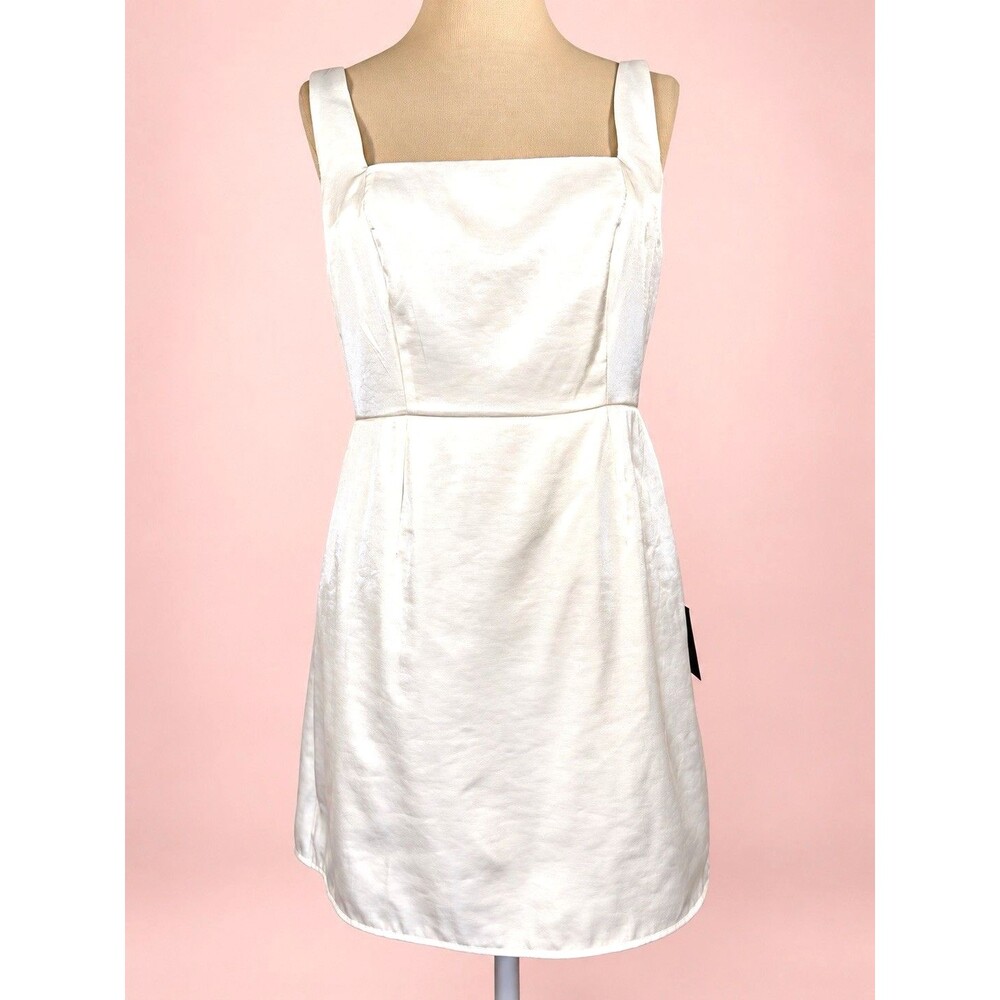 Lulus Gorgeous Aesthetic Ivory Taffeta Mini Dress M NWT cocktail attire